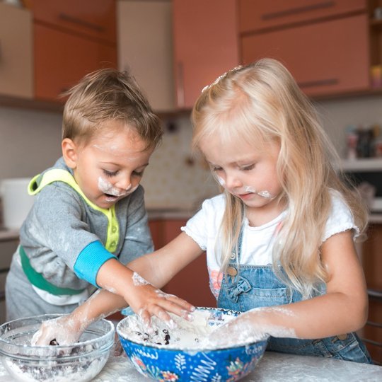 homeschooling at the kitchen table